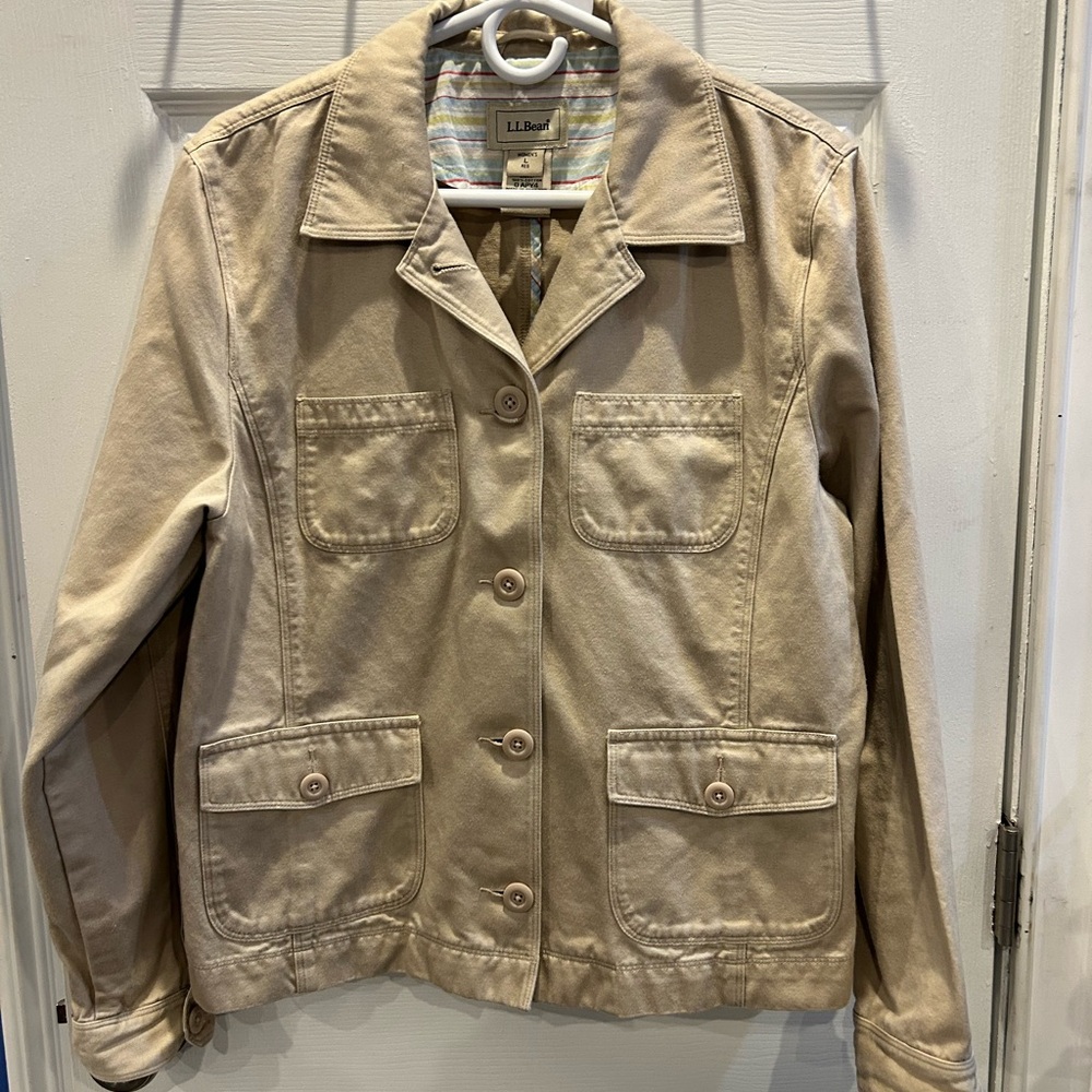 L.L. Bean Women's Beige Utility Chore Jacket L